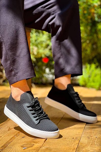 Joy Man J110 Pantofi sport pentru bărbați, cu talpă ortopedică, cu șireturi, BT Black