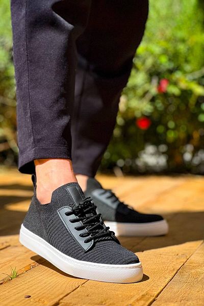 Joy Man J110 Pantofi sport pentru bărbați, cu talpă ortopedică, cu șireturi, BT Black