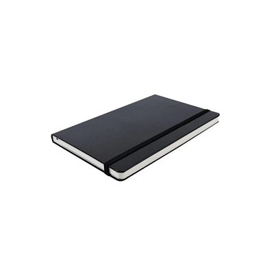 Victoria's Journals Vj Venzi Reporter Vegan Leather Hard Covered Non-Lined Notebook 13x21 Cm Black