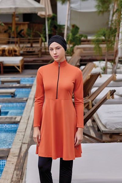 ROZAMAY Boneli Lycra Hijab Swimsuit - Zippered Beachwear| Rozamay 9020
