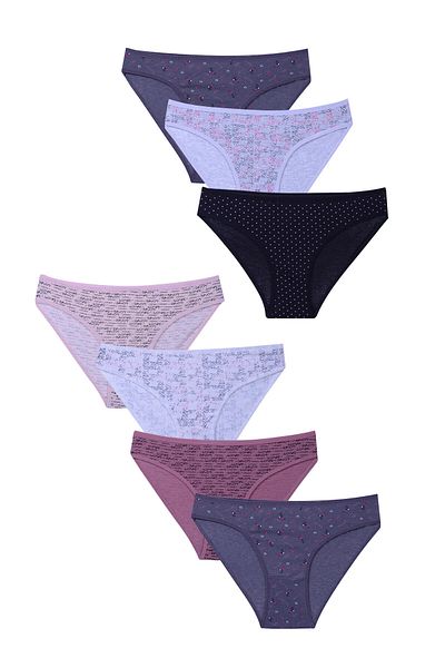 Kompedan Women's Patterned Set of 7 Panties