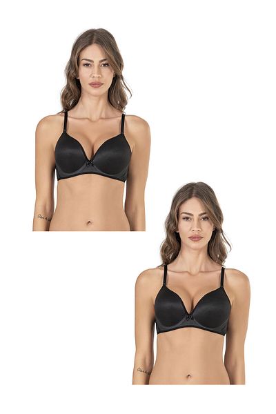 Kompedan Μαύρο Σετ 2 Basic Unpadded σουτιέν