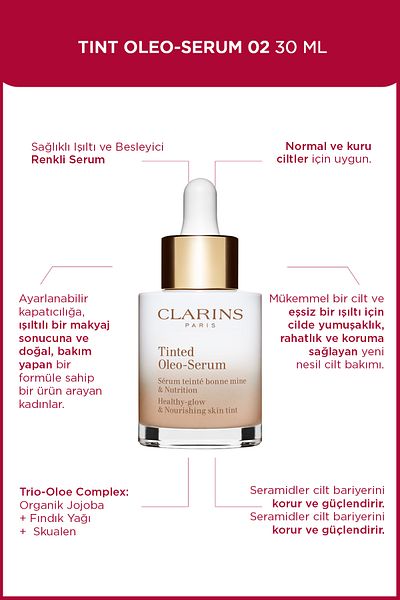 Clarins TINT OLEO-SERUM 02 30ML – Farbiges Feuchtigkeitsserum