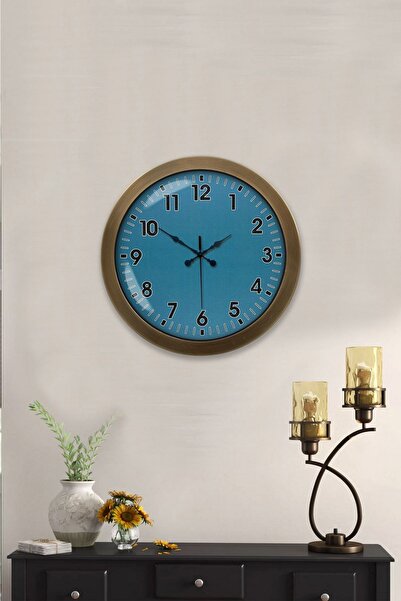Kasva Concept هدية ساعة حائط معدنية زرقاء عتيقة مقاس 36 سم