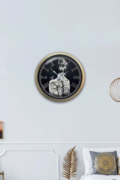 Kasva Concept هدية ساعة حائط معدنية مزخرفة مقاس 40 سم