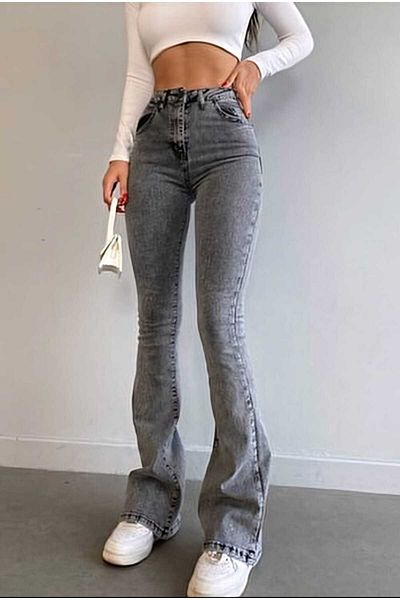 geenz manifacture Pantaloni spanioli cu talie înaltă din lycra afumată Zynpumem, blugi - flexibili și confortabili