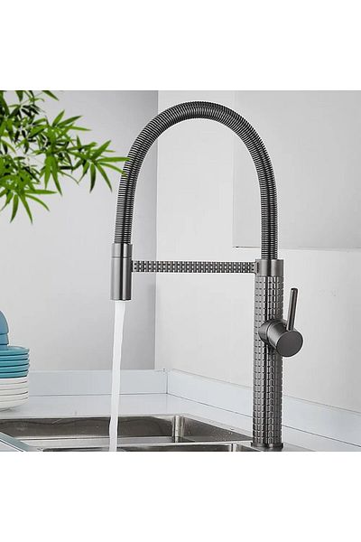 Boheme Anthracite Fleko DropStyle Flexible Pipe Sink Faucet