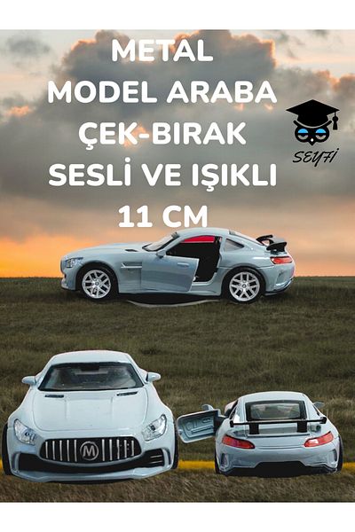 SEYFİKİRTASİYE Metal Model Car Pull-Drop with Sound and Light 11 cm