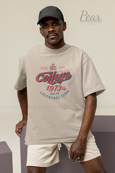 Pear Wear Μπλουζάκι College Printed Unisex T-shirt Oversize