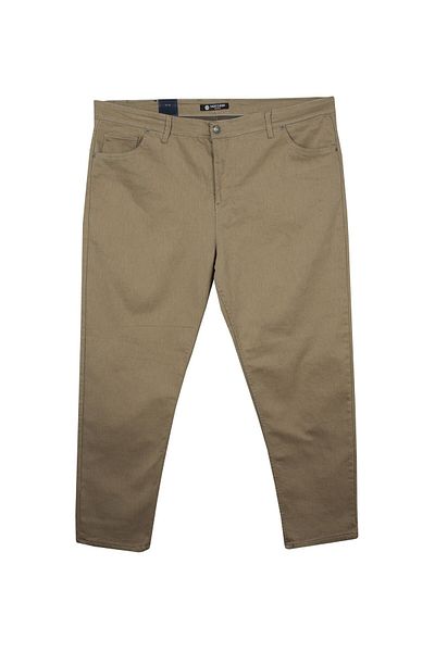 marufshop Παντελόνι Lycra Σκούρο Μπεζ Κατάλληλο για Άντρες Plus Size 110 Weight-172 Weight