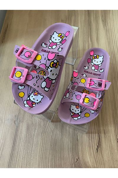 Eylül Spor Hello Kitty Patterned Non-Slip Sole Sea Beach Pool Bathroom Garden Girl Child Slippers