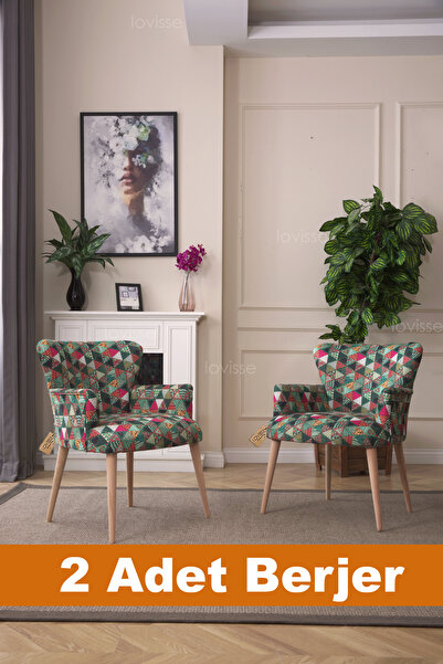 LOVİSSE HOME 2li Berjer Set Tekli Koltuk Balkon, Ofis, Bekleme, Güzellik Merk...