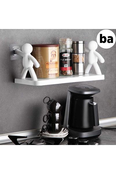 Ecolux Human Decorative Bathroom Shelf Cute Object - Self-Adhesive Bathroom Organizer and Hanger 2 PCS