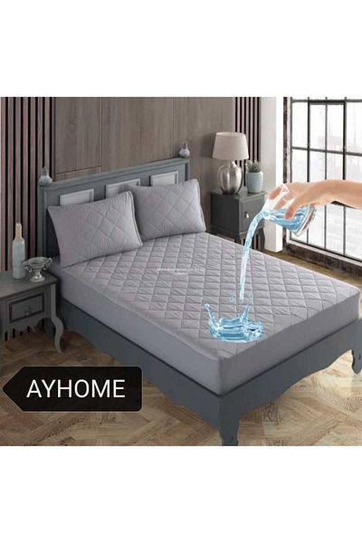AYHOME 160 × 200 سم مرتبة مزدوجة مبطنة مقاومة للسوائل، واقي مرتبة، ملاءة مثبتة على شكل حرف L