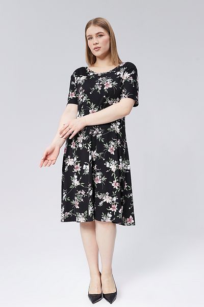 Alesia Floral Patterned Viscose Short Sleeve Dress