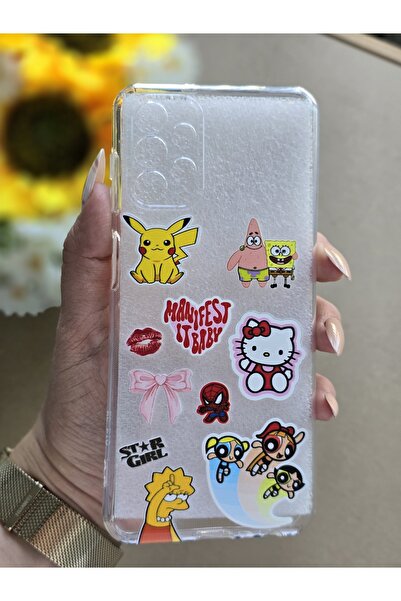 SUPER FRAME Samsung Galaxy A13 Uyumlu Baskılı Şeffaf Telefon Kılıfı