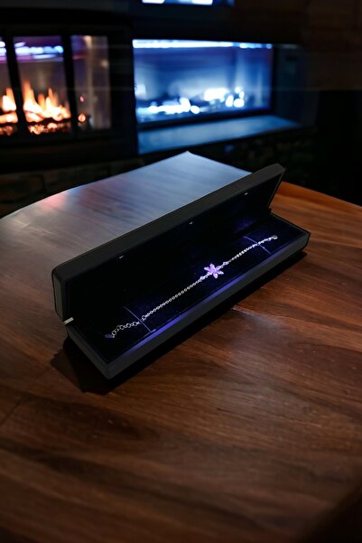 ADA LİFE GÜMÜŞ (IŞIKLI KUTULU)925 Ayar Gümüş Kuvars Taşlı Lotus Çiçeği Kadın Bileklik