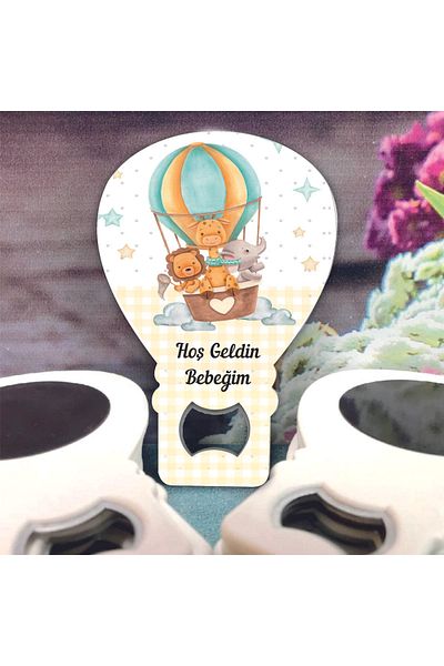 Ege ajans 10 Balloon Opener Magnet with Gelatin Card