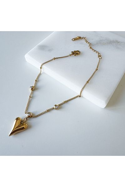 CHARMLUCKY Steel Heart Anklet