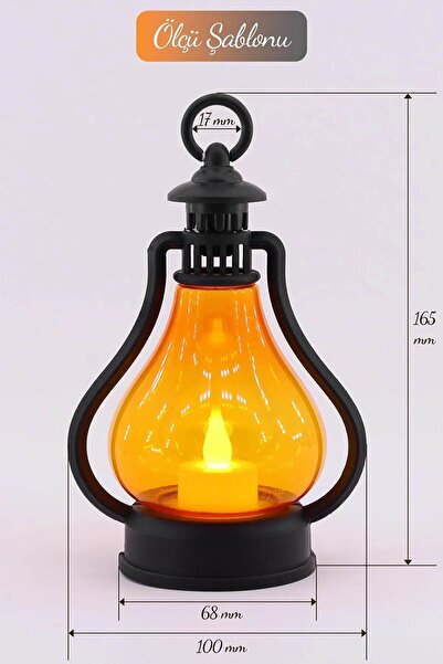 Ozsport Led Mum Vintage Retro Gaz Lambası Tipi Pilli Dumansız Alevli Dekoratif Yapay Mum Işıldak El Lambası