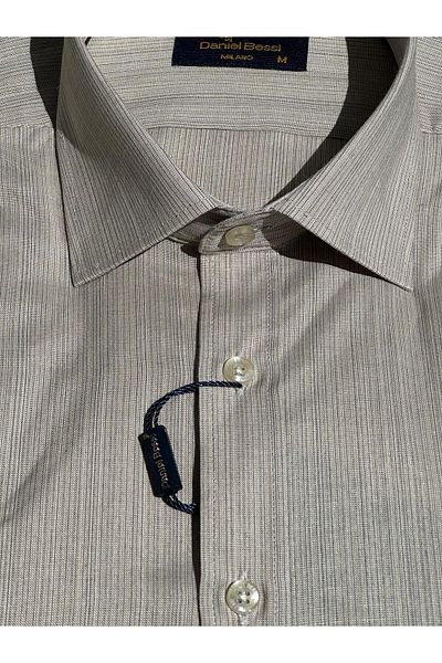 Daniel Bessi Regular Fit Striped Short Sleeve Classic Men's Shirt with Pockets