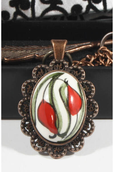 Çini Evi بلاط توليب إزنيك - إشارة مرجعية مسطحة مقلوبة