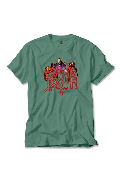 Z zepplin Πράσινο T-shirt Death Scream Bloody Gore Band