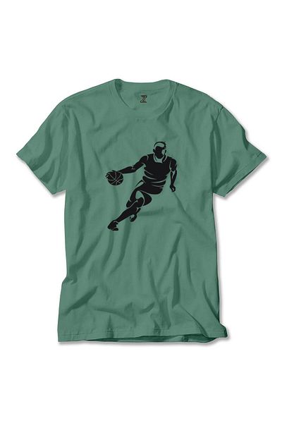 Z zepplin Πράσινο T-shirt Basketball Hoop Silhouette