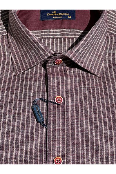 Daniel Bessi Regular Fit Striped Short Sleeve Classic Men's Shirt with Pockets