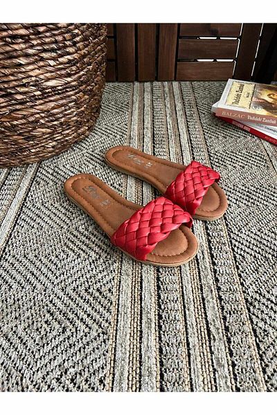 Behtah Kundura Women's Braided Casual Slippers Dowry Bohça Guest Sea Home Beach Vacation Slippers