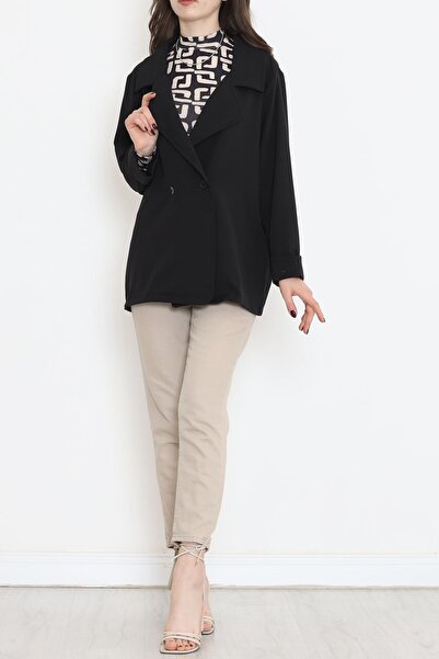 Moka Shopin Black Oversize Buttoned Jacket - 951.1247