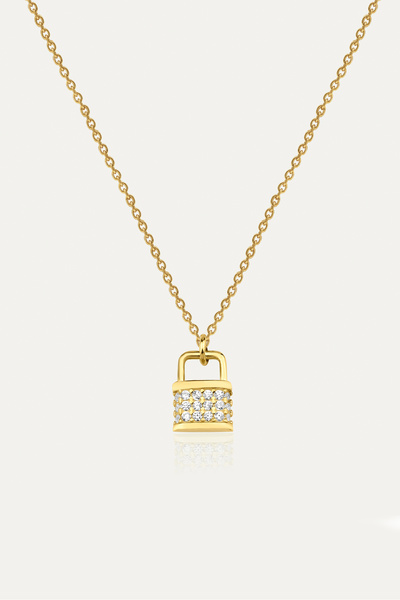 Gimora Taşlı Kilit Kolye