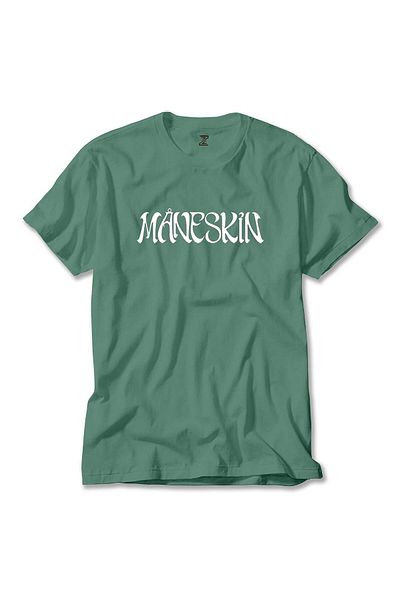 Z zepplin Πράσινο T-Shirt Maneskin Text