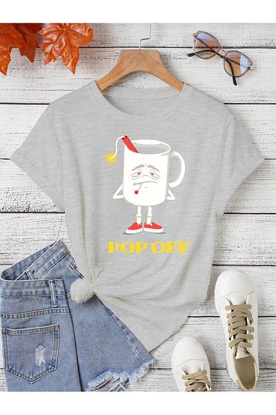 aynewmoda pardak printed oversize T-shirt