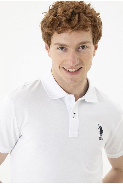 U.S. Polo Assn. Η.Π.Α. Polo Assn. Ανδρικό λευκό μπλουζάκι Basic