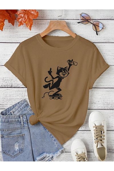 aynewmoda Pardak Printed Oversize T-shirt