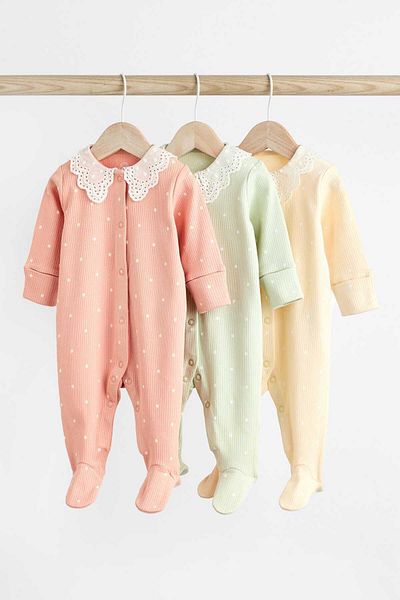 Next Baby مجموعة أكياس النوم العضوية 100% من القطن والخوخ الوردي المكونة من 3 قطع ALY01178