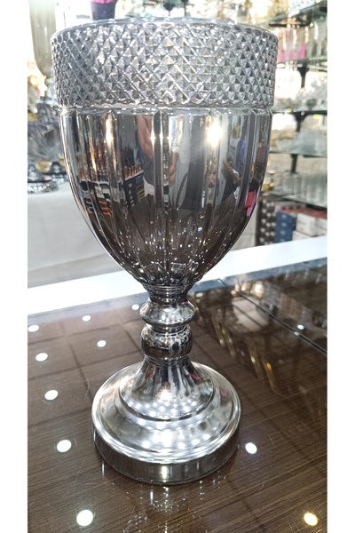 DEKOR ZÜCCACİYE HOME Konsol önü Metal ayaklı kristal vazo dekor