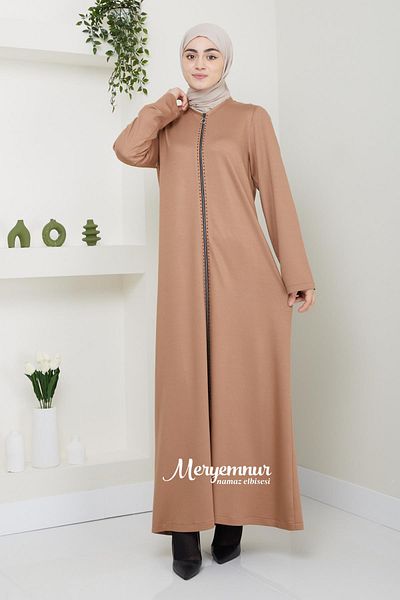 MERYEMNUR Φόρεμα προσευχής με πέτρα με φερμουάρ δύο κλωστών βιζόν