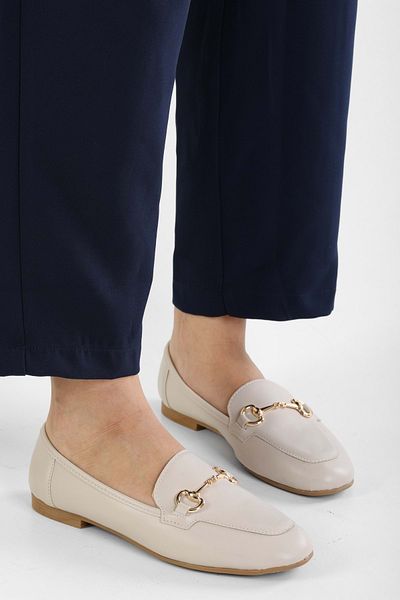 Shoeberry Tiana Loafer für Damen - Nude, Freizeitschuhe mit Schnalle