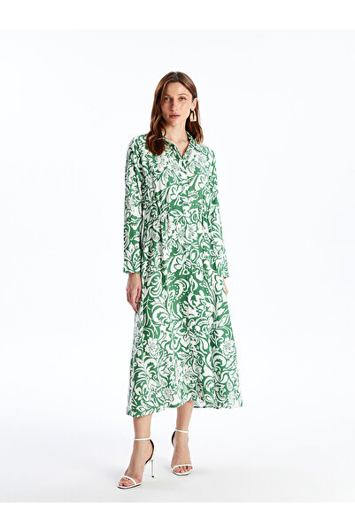 LC Waikiki Long Sleeve Patterned Women's Shirt Dress