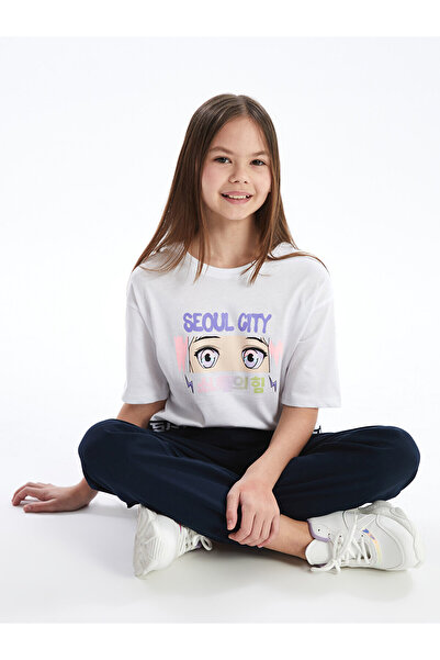 LC Waikiki Dívčí tričko s potiskem Crew Neck K-Pop