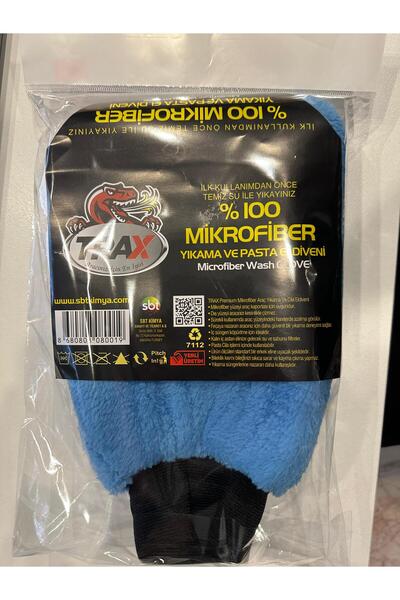 TRAX Oto & Ev Yıkama Ve Cila Eldiveni Mikrofiber Araç Yıkama Eldiveni Mavi