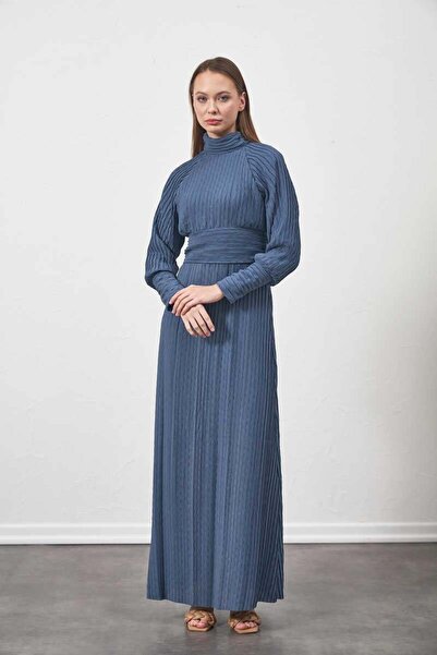 Mevra Πλισέ Φόρεμα Ινδιγκό