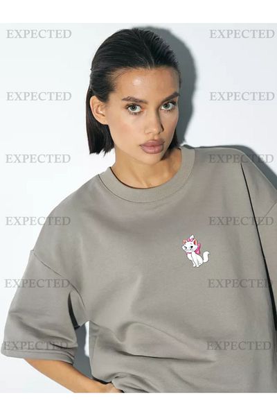 EXPECTED Unisex Animal Figure Oversize T-shirt - φιγούρα ζώου