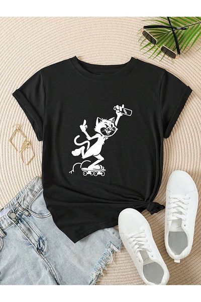 aynewmoda Μπλουζάκι Oversize Pardak Printed
