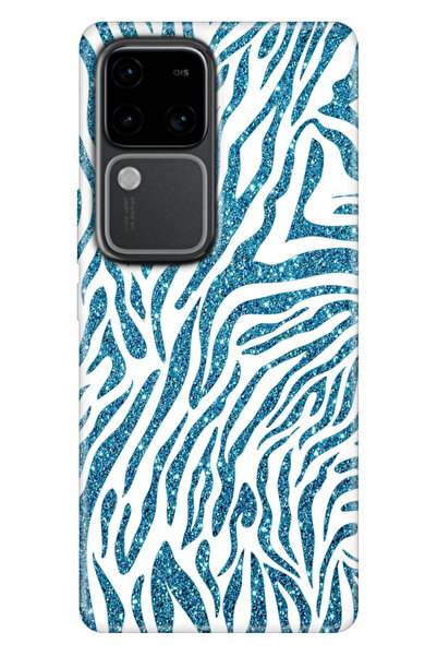 vivo V30 Kılıf Desenli Baskılı Silikon Parıldayan Zebra