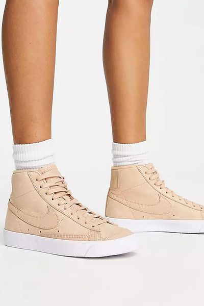 Nike Blazer Mid Premium Ankle Women's Beige Daily Sports Shoes