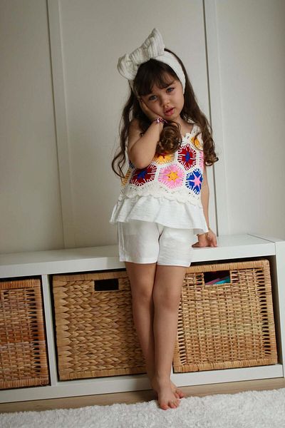MİNİKO KİDS GIRL MODEL COTTON SET WITH SHORTS