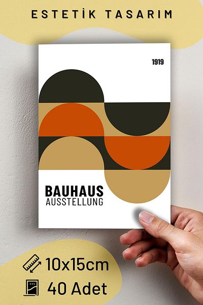Postifull Σετ αφισών Bauhaus Έγχρωμο Κολάζ - 40 κομμάτια Vintage Sticky Δώρο σε Κουτί
